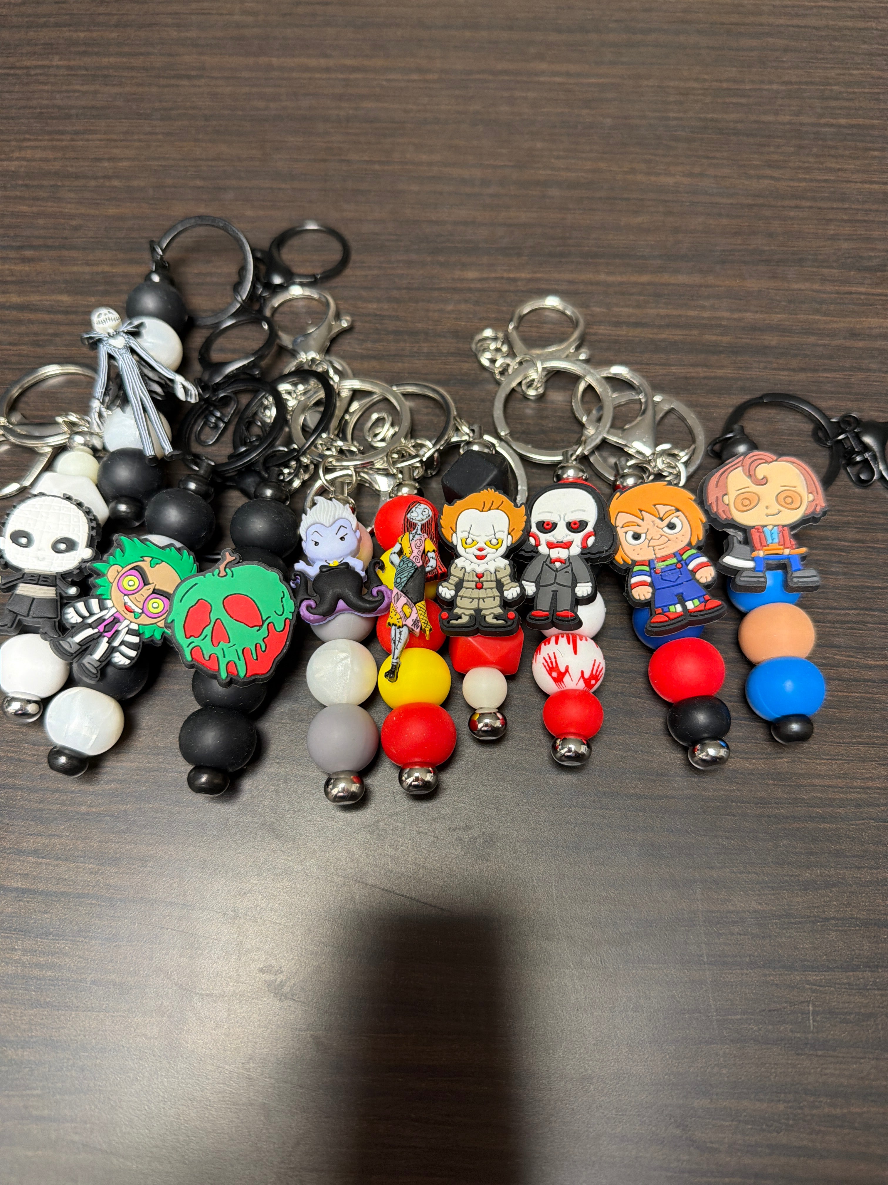 Halloween and villain character keychains five dollars each.￼