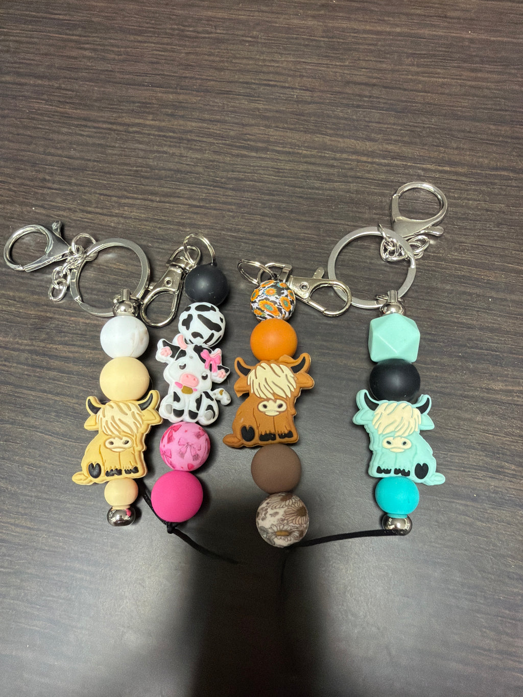 Silicone cow keychains